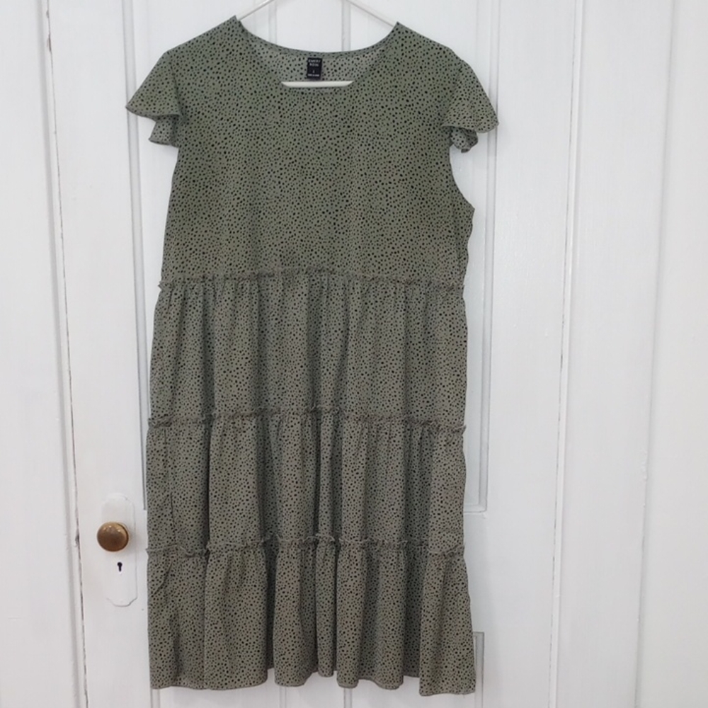 Charming Green Polka Dot  Dress
